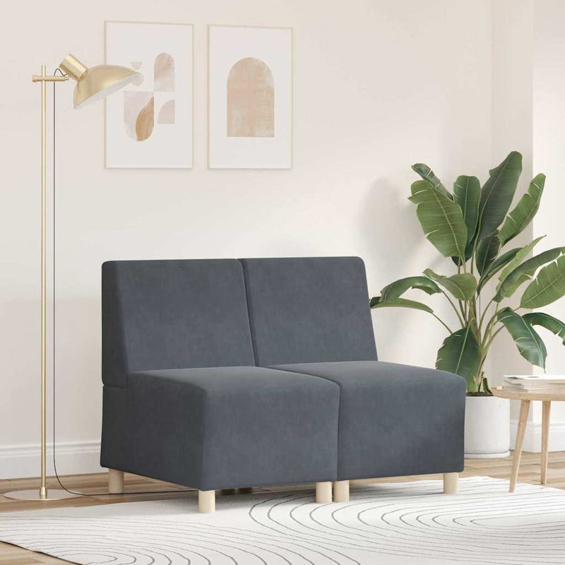 vidaXL Karfa Nélküli Modularis Kanapé Egység 2 pcs Sötétszürke