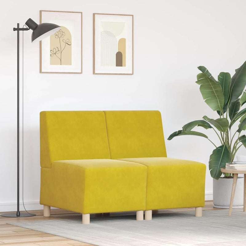 vidaXL Karfa Nélküli Modularis Kanapé Egység 2 pcs Sárga