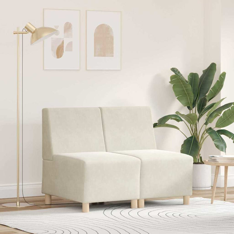 vidaXL Karfa Nélküli Modularis Kanapé Egység 2 pcs Krém