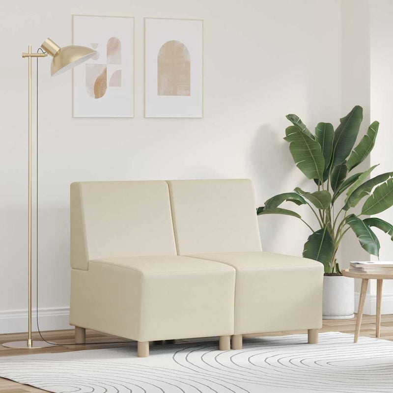 vidaXL Karfa Nélküli Modularis Kanapé Egység 2 pcs Krém