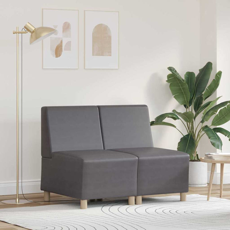 vidaXL Karfa Nélküli Modularis Kanapé Egység 2 pcs Szürke