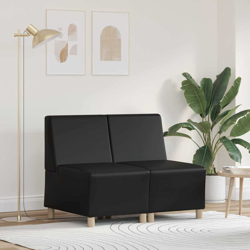 vidaXL Karfa Nélküli Modularis Kanapé Egység 2 pcs Fekete