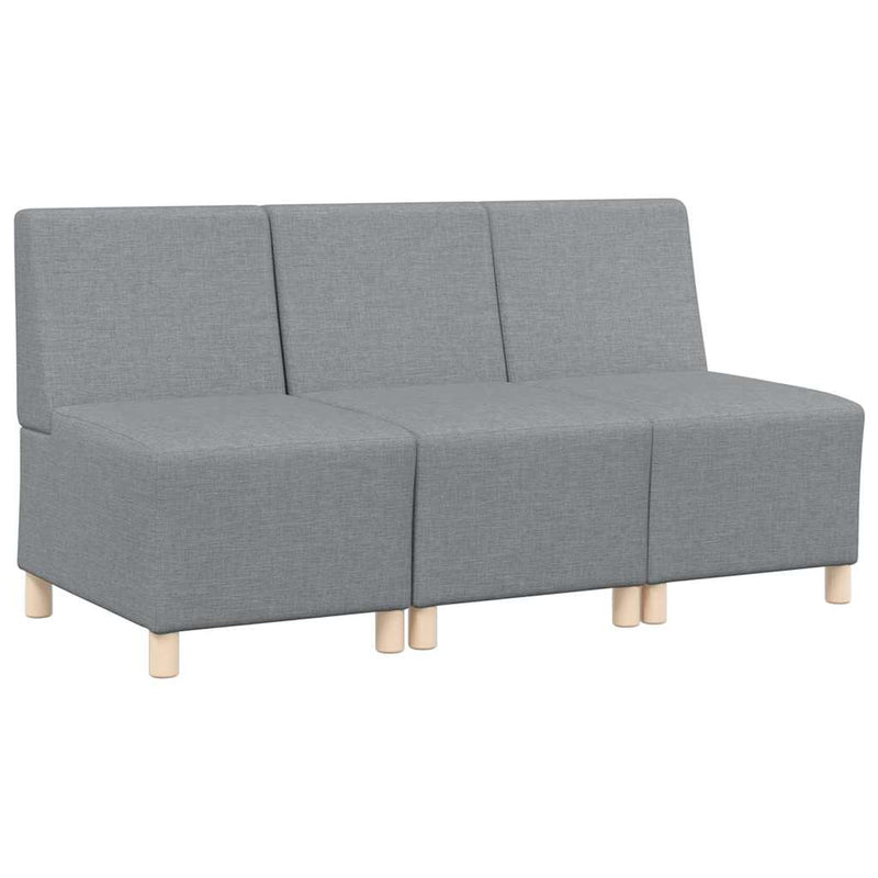 vidaXL Karfa Nélküli Modularis Kanapé Egység 3 pcs Világosszürke