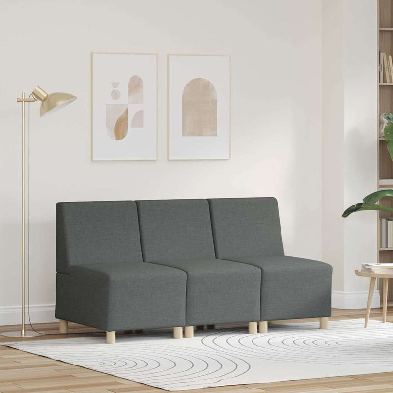 vidaXL Karfa Nélküli Modularis Kanapé Egység 3 pcs Sötétszürke