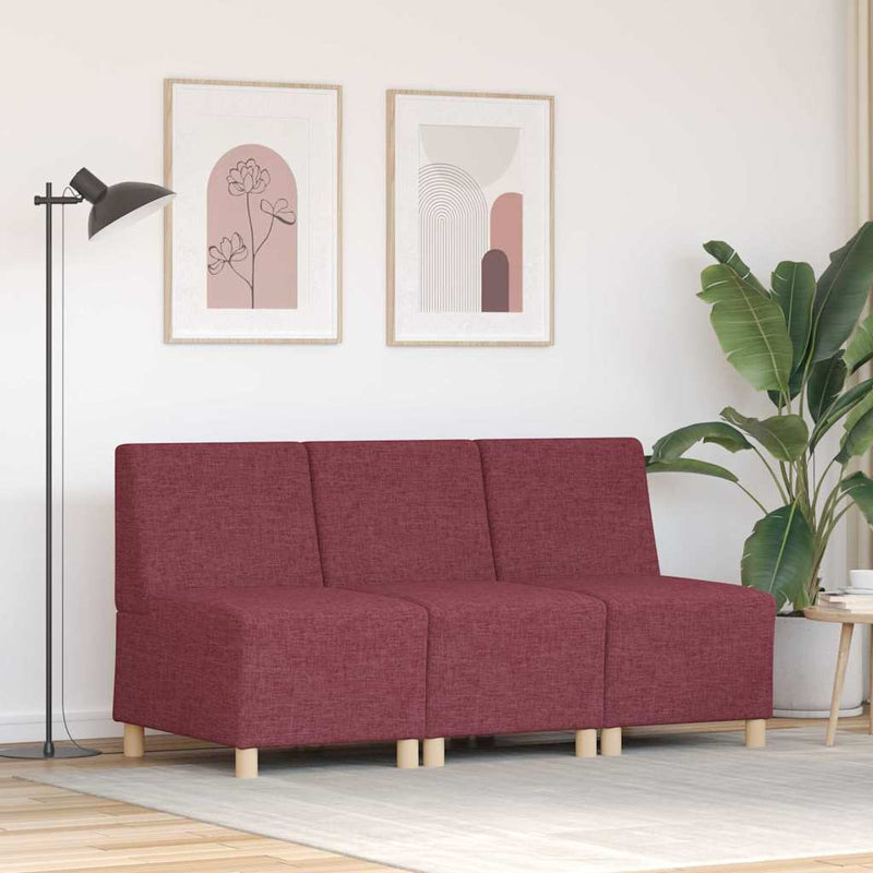 vidaXL Karfa Nélküli Modularis Kanapé Egység 3 pcs Bordó
