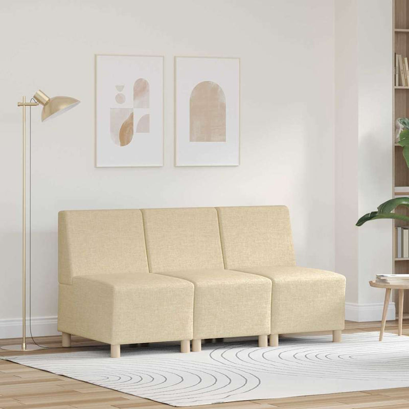 vidaXL Karfa Nélküli Modularis Kanapé Egység 3 pcs Krém