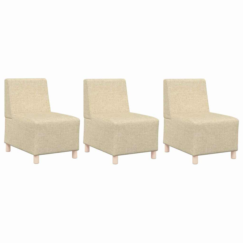 vidaXL Karfa Nélküli Modularis Kanapé Egység 3 pcs Krém