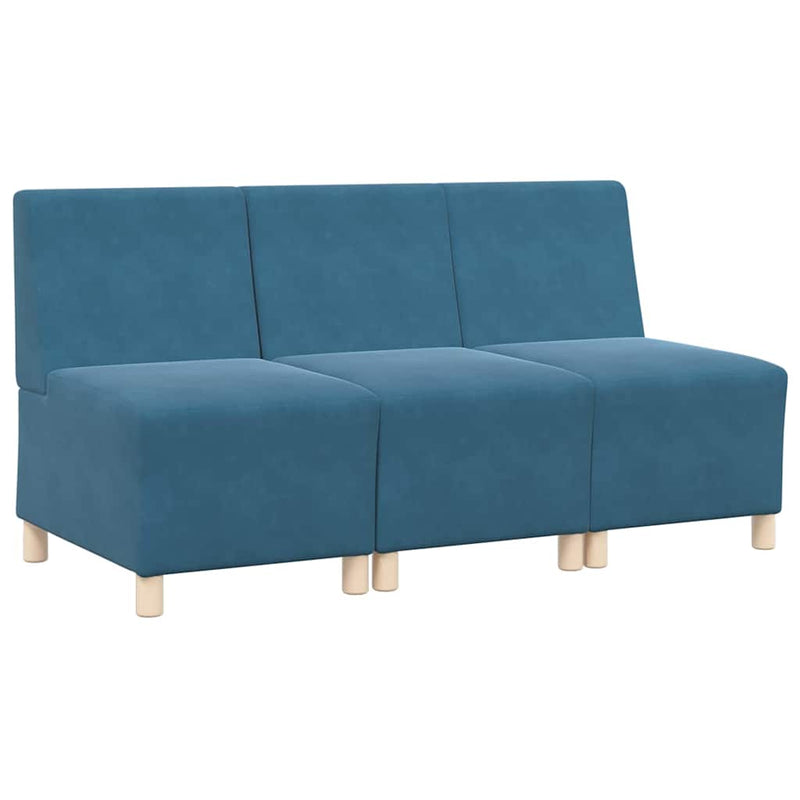 vidaXL Karfa Nélküli Modularis Kanapé Egység 3 pcs Kék 55 x 74 x 82 cm