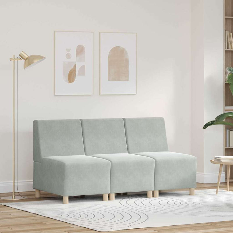 vidaXL Karfa Nélküli Modularis Kanapé Egység 3 pcs Világosszürke
