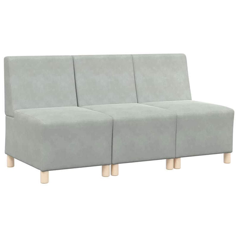 vidaXL Karfa Nélküli Modularis Kanapé Egység 3 pcs Világosszürke