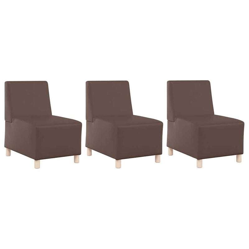 vidaXL Karfa Nélküli Modularis Kanapé Egység 3 pcs Barna