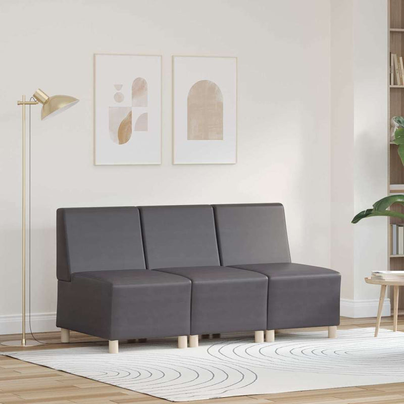 vidaXL Karfa Nélküli Modularis Kanapé Egység 3 pcs Szürke