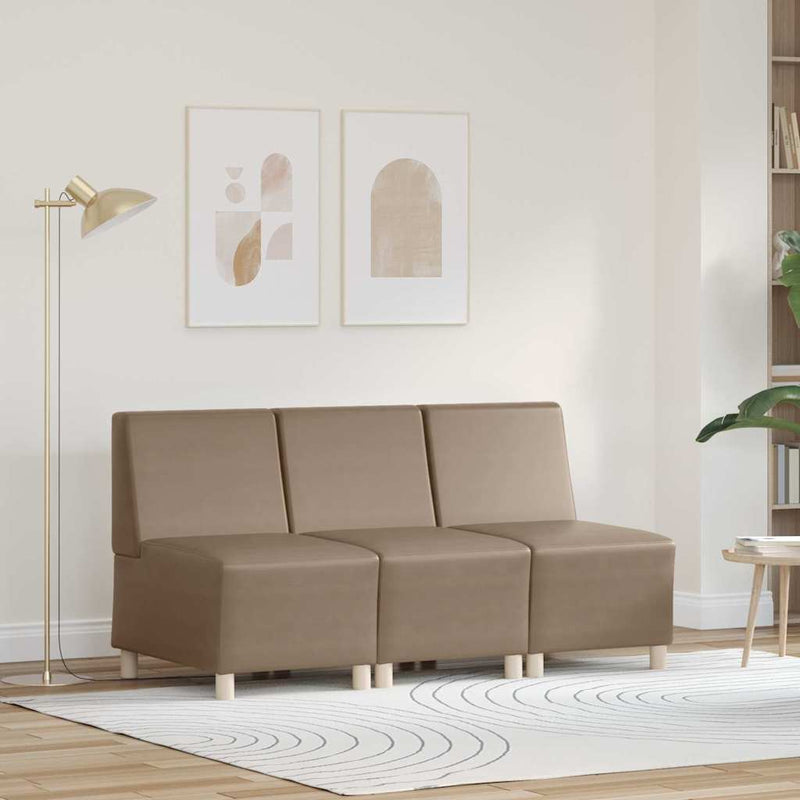 vidaXL Karfa Nélküli Modularis Kanapé Egység 3 pcs Cappuccino