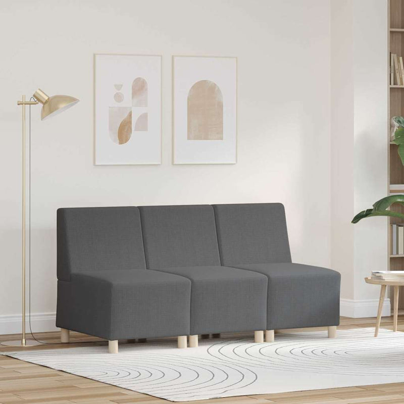 vidaXL Karfa Nélküli Modularis Kanapé Egység 3 pcs Sötétszürke