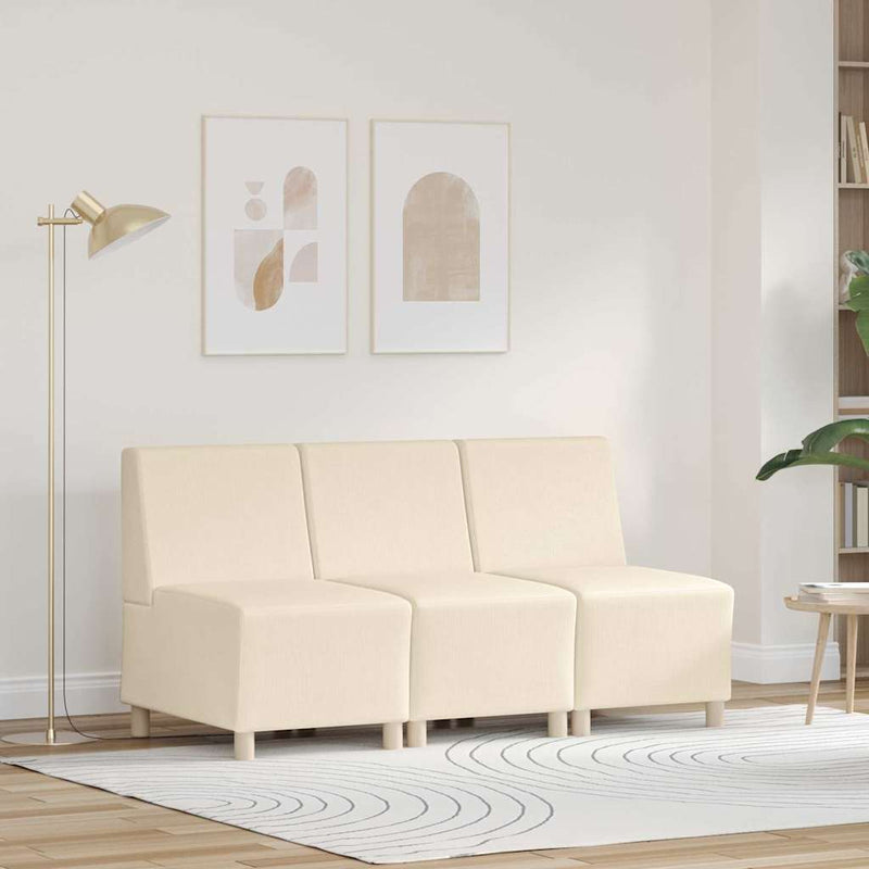 vidaXL Karfa Nélküli Modularis Kanapé Egység 3 pcs Krém