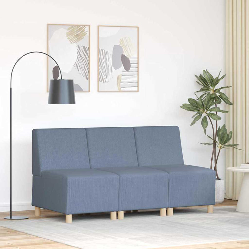 vidaXL Karfa Nélküli Modularis Kanapé Egység 3 pcs Kék 55 x 74 x 82 cm