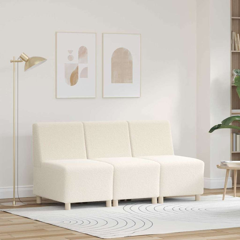vidaXL Karfa Nélküli Modularis Kanapé Egység 3 pcs Krém
