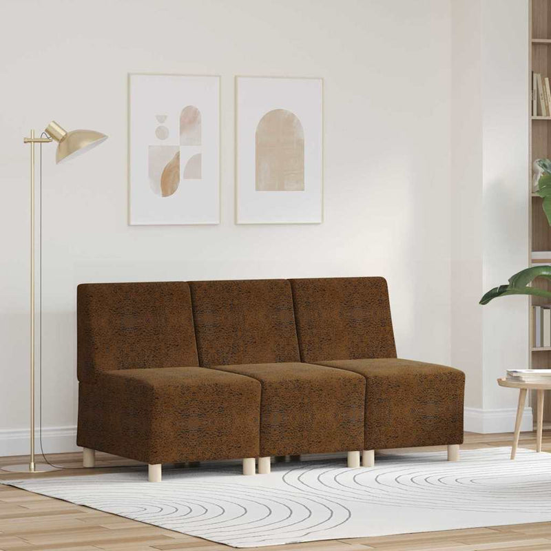 vidaXL Karfa Nélküli Modularis Kanapé Egység 3 pcs Barna