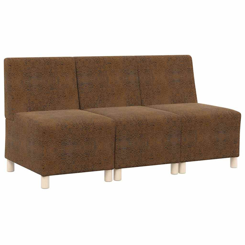vidaXL Karfa Nélküli Modularis Kanapé Egység 3 pcs Barna