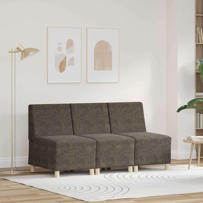 vidaXL Karfa Nélküli Modularis Kanapé Egység 3 pcs Sötétszürke