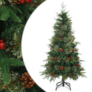 vidaXL Műanyag Hajtogatós Karácsonyfa Zöld 120 cm PVC, PE és Acél