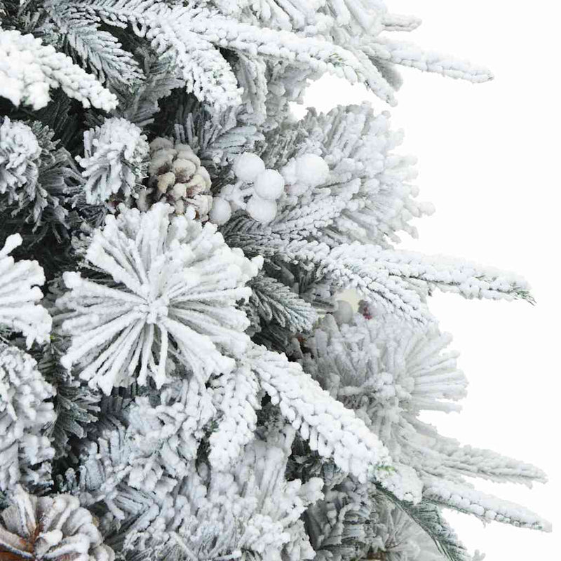 vidaXL Műanyag Rugalmas Karácsonyfát Havas Flokkal Fehér 150 cm