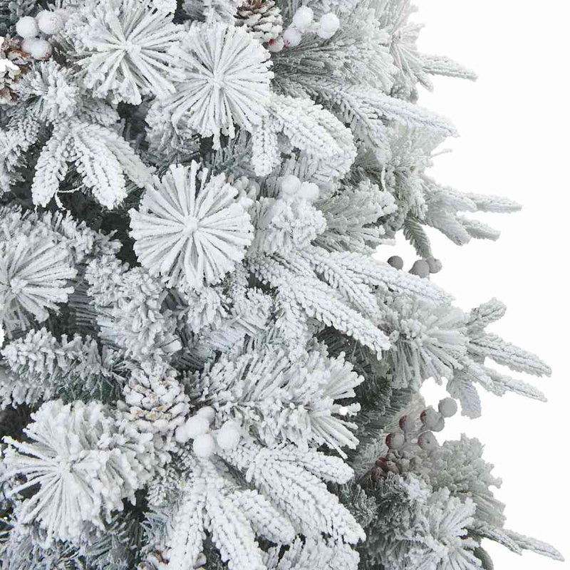 vidaXL Műanyag Rugalmas Karácsonyfát Havas Flokkal Fehér 210 cm