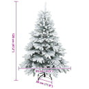 vidaXL Műanyag Rugalmas Karácsonyfát Havas Flokkal Fehér 120 cm