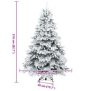 vidaXL Műanyag Rugalmas Karácsonyfát Havas Flokkal Fehér 210 cm
