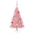 vidaXL Mesterséges, előre világított karácsonyi fa Rózsaszín 120 cm