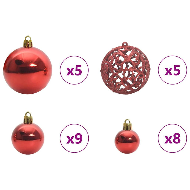 vidaXL Mesterséges, előre világított karácsonyi fa Rózsaszín 120 cm
