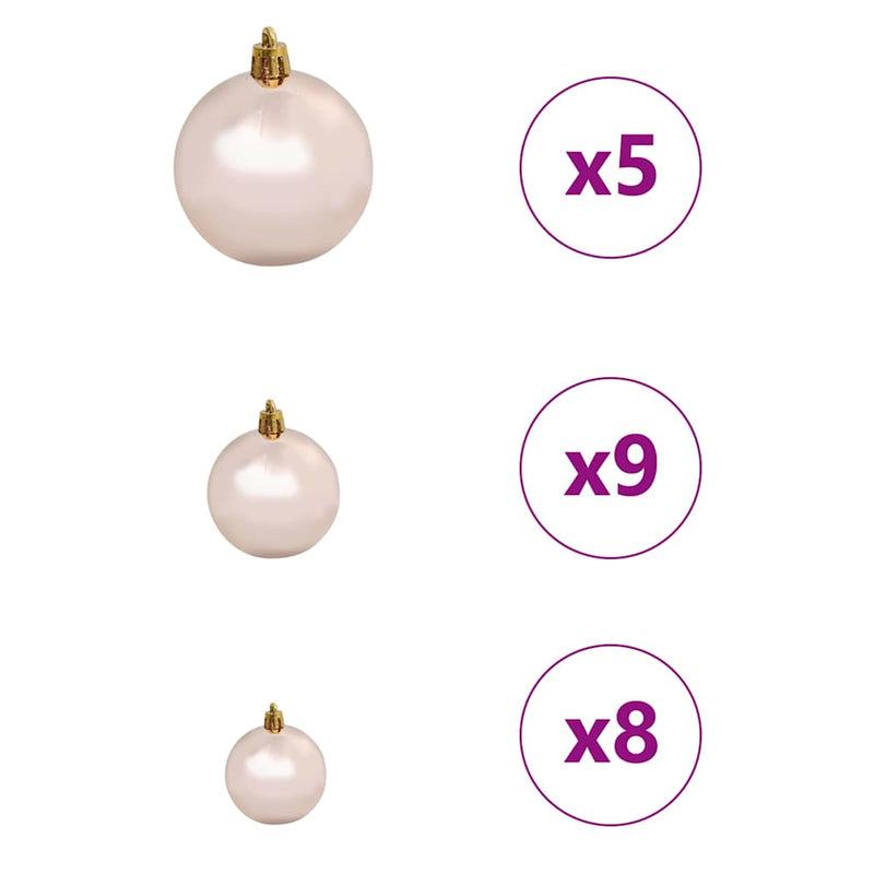 vidaXL Mesterséges, előre világított karácsonyi fa Rózsaszín 150 cm