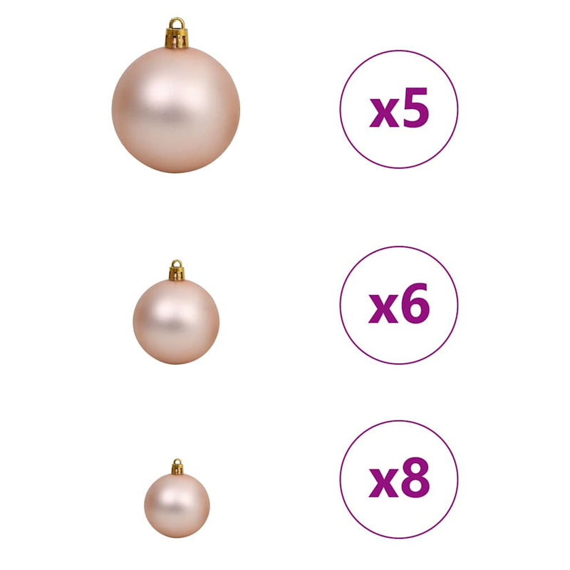 vidaXL Mesterséges, előre világított karácsonyi fa Rózsaszín 150 cm