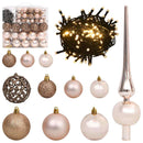 vidaXL Mesterséges, előre világított karácsonyi fa Rózsaszín 210 cm