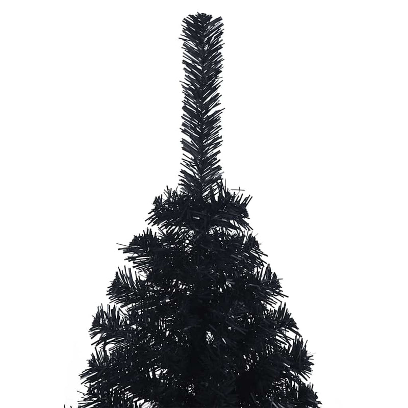 vidaXL Mesterséges, előre világított karácsonyi fa Fekete 120 cm PVC
