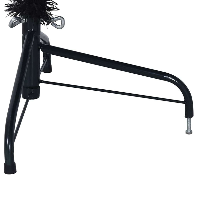 vidaXL Mesterséges, előre világított karácsonyi fa Fekete 180 cm PVC