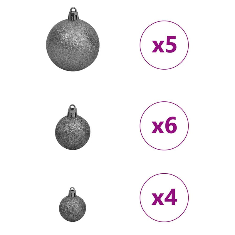 vidaXL Mesterséges, előre világított karácsonyi fa Ezüst 120 cm PET
