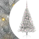 vidaXL Mesterséges, előre világított karácsonyi fa Ezüst 120 cm PET