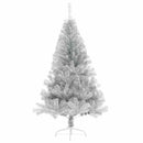 vidaXL Mesterséges, előre világított karácsonyi fa Ezüst 120 cm PET