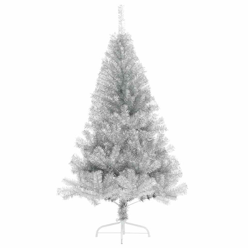 vidaXL Műfenyő Elővilágított Karácsonyfa Ezüst 120 cm PET