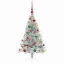 vidaXL Mesterséges, előre világított karácsonyi fa Ezüst 120 cm PET