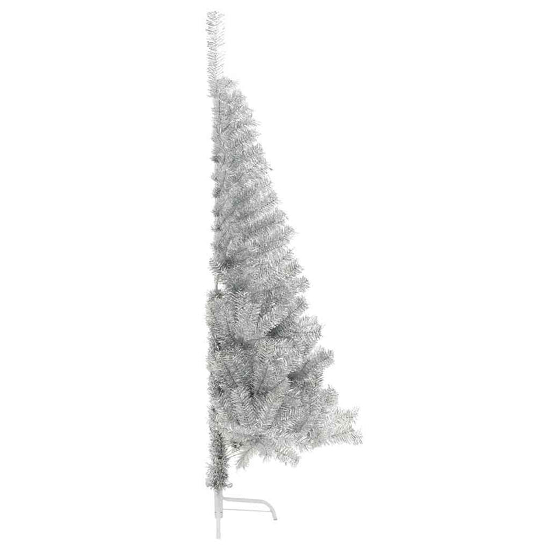vidaXL Mesterséges, előre világított karácsonyi fa Ezüst 150 cm PET