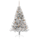 vidaXL Mesterséges, előre világított karácsonyi fa Ezüst 180 cm PET