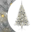 vidaXL Mesterséges, előre világított karácsonyi fa Ezüst 180 cm PET