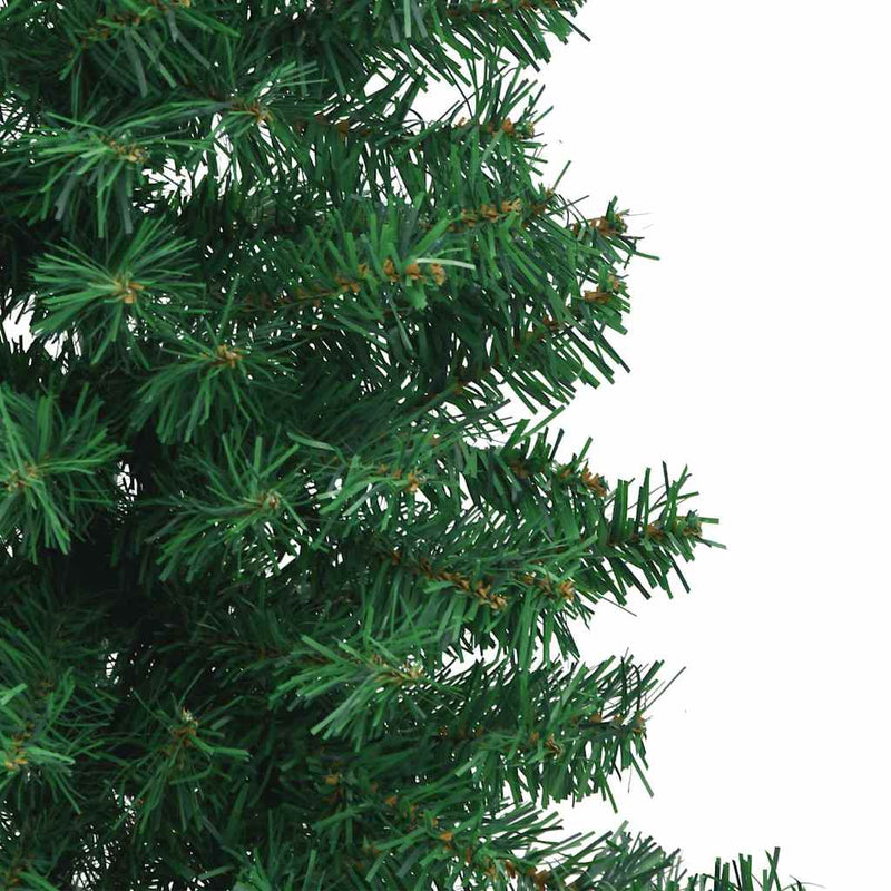 vidaXL Sarok Műkarácsonyfa 150 LED-del Zöld 120 cm PVC és fém