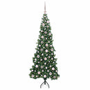 vidaXL Sarok Műkarácsonyfa 300 LED-del Zöld 180 cm PVC és fém