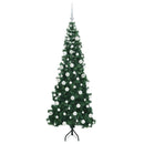 vidaXL Sarok Műkarácsonyfa 300 LED-del Zöld 180 cm PVC és fém