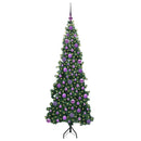 vidaXL Sarok Műkarácsonyfa 300 LED-del Zöld 180 cm PVC és fém