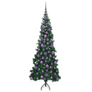 vidaXL Sarok Műkarácsonyfa 300 LED-del Zöld 180 cm PVC és fém