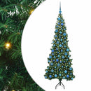 vidaXL Sarok Műkarácsonyfa 300 LED-del Zöld 180 cm PVC és fém